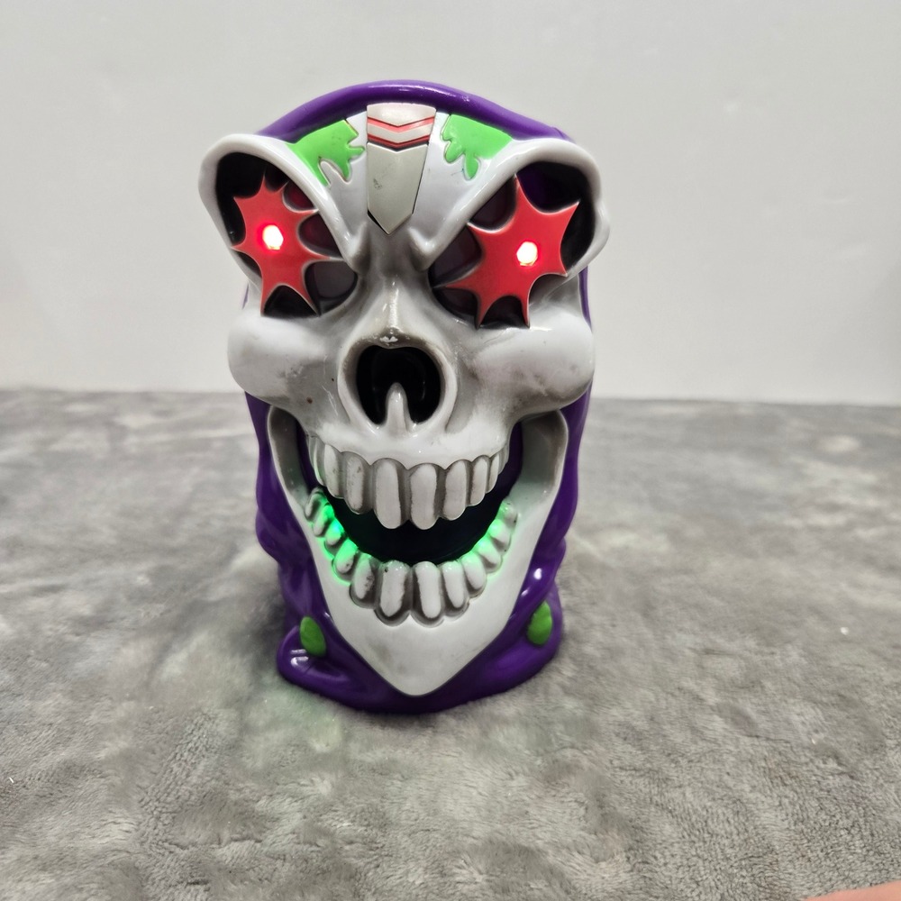 Monster Jam Grave Digger Skull Mug Light Up Eyes Teeth Souvenir Cup Purple Green